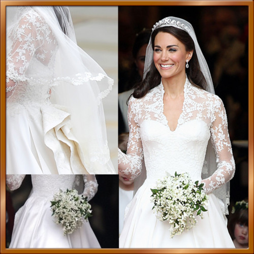 Silk Tulle Chantilly Lace Bridal Veil Kate Veil | Eden Luxe Bridal