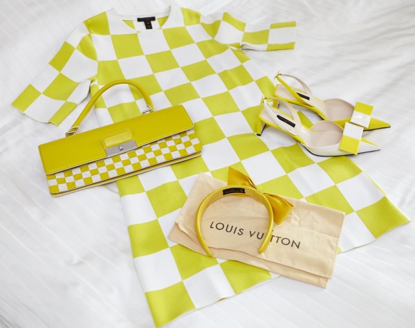Shop Louis Vuitton Spring 2013 Runway Yellow/White Mosaic Leather