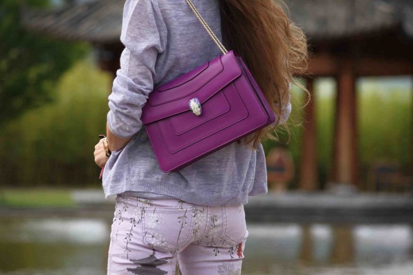 bvlgari purple bag
