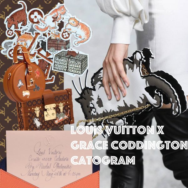 LOUIS VUITTON Catogram Grace Coddington black silk monogram
